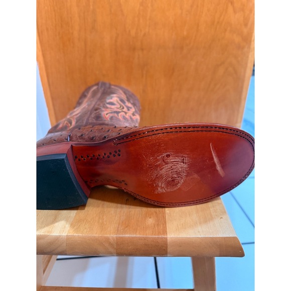 Vintage Justin Full Quill Ostrich Boots Sz 10 EE - Picture 15 of 16